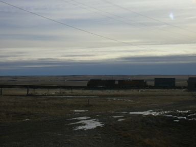 A train out on the hiline near the house